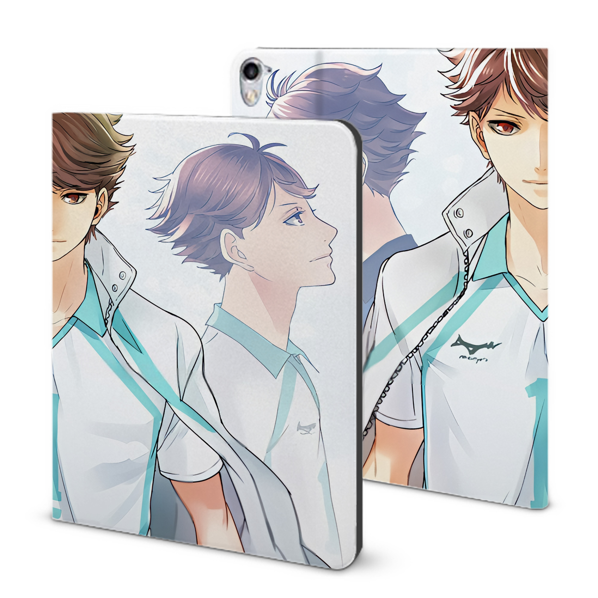 （画像用） ハイキュー!! Haikyu!! IPad ケース ブック型 PUレザー TPU 耐衝撃 軽量 薄型 ペン収納なし 全面保護 IPad 各モデル対応
